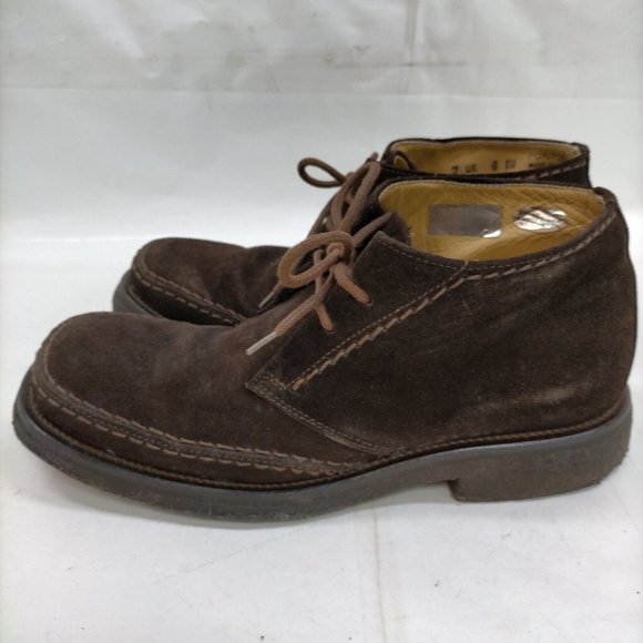 EUC BALLY Lace Up Pontos Dark Brown Suede Italian Leather Boots